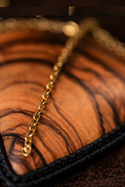 Olyndra - Collier micro macramé en bois d'olivier