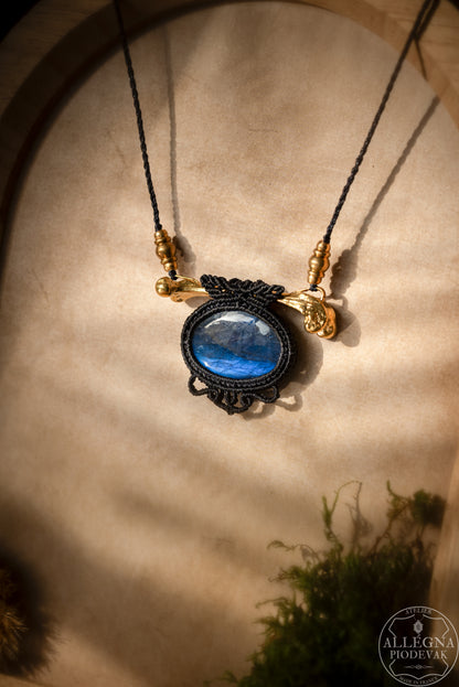 "Labros" Collier micro macramé et labradorite