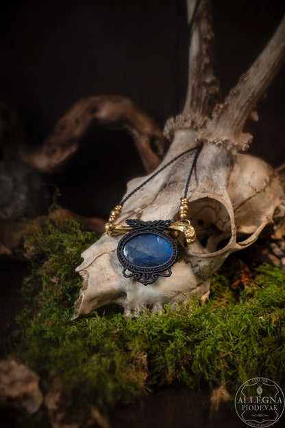 "Labros" Collier micro macramé et labradorite