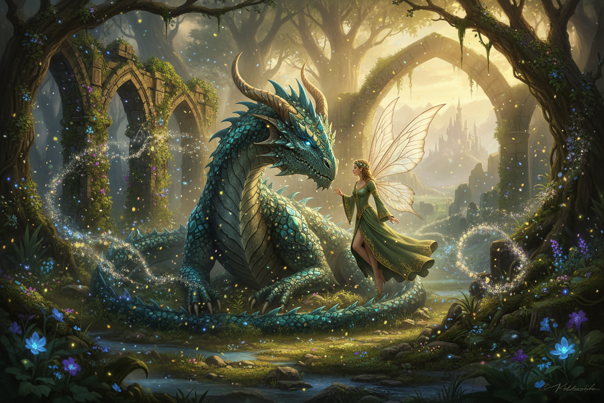 photo médiévale féérique dragon