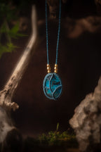 Poséïdon - Collier micro macramé avec Shattuckite Allégna Piodevak