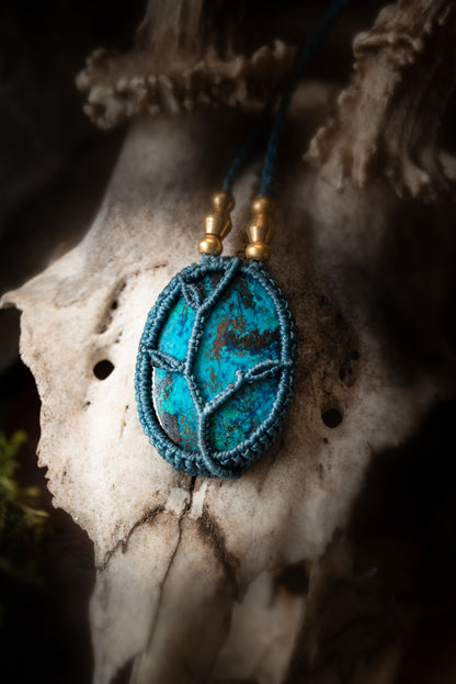 Poséïdon - Collier micro macramé avec Shattuckite