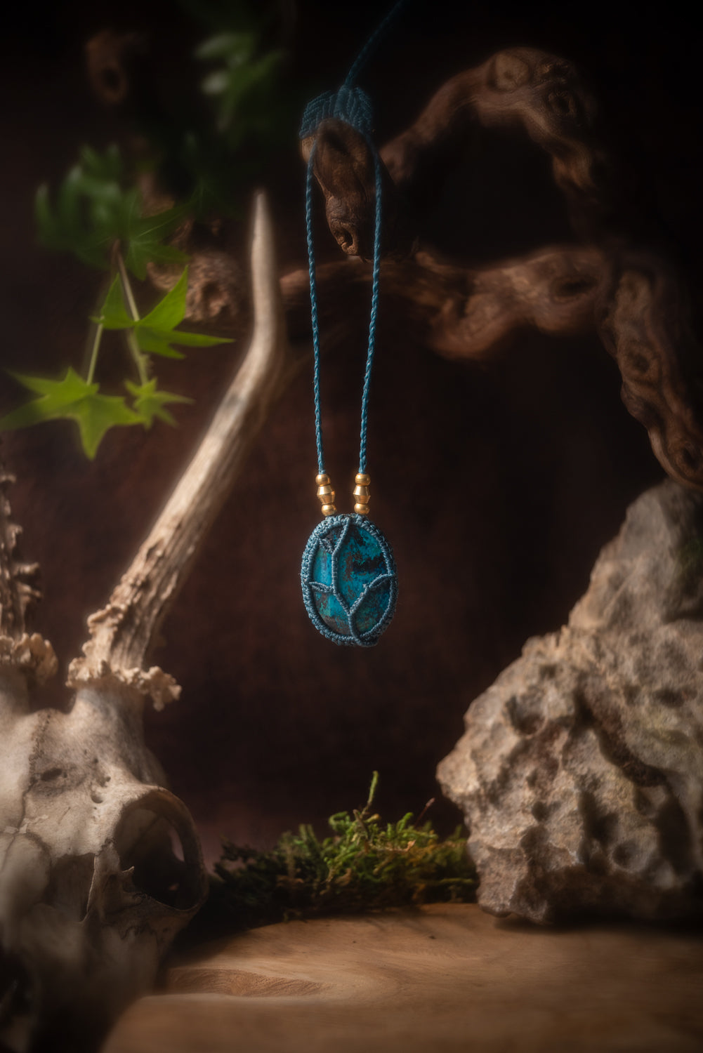 Poséïdon - Collier micro macramé avec Shattuckite