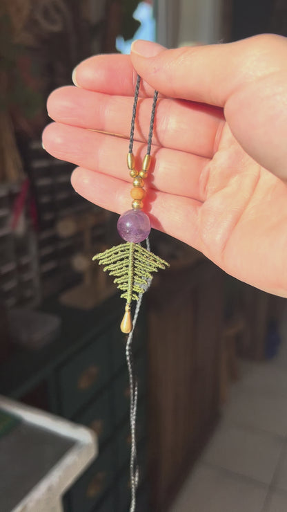 "Sylmara" Collier micro macramé et améthyste