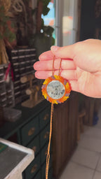 Hazel - Collier micro macramé et Larvikite