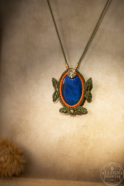 "Soleil automnal" collier micro macramé et labradorite