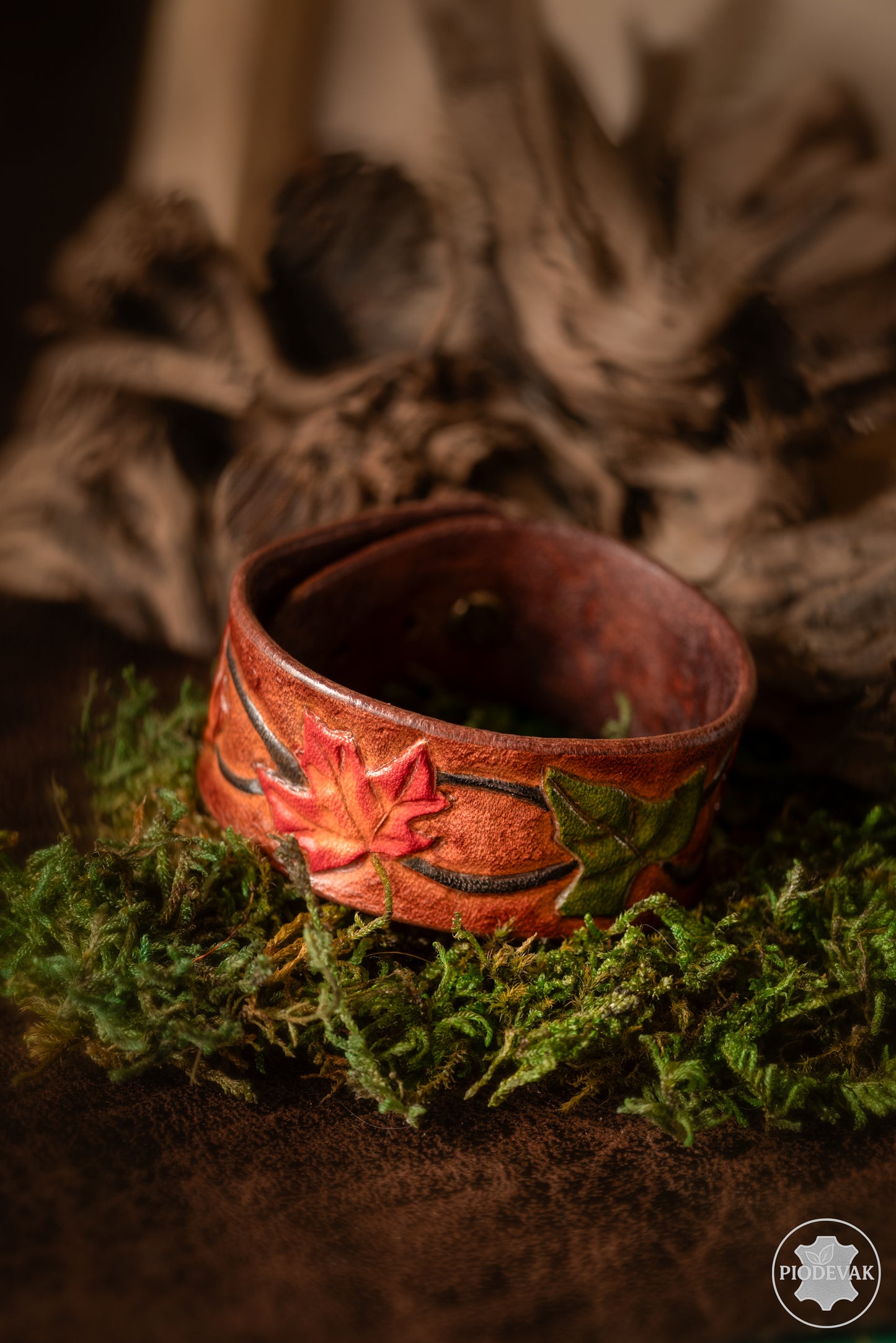 Souffle d'automne - Bracelet cuir de vachette