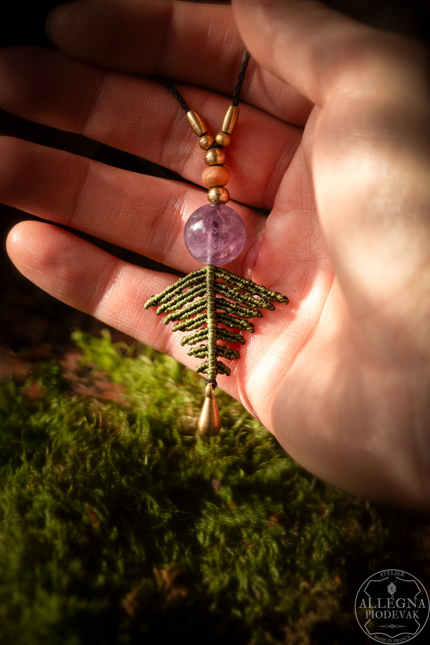 "Sylmara" Collier micro macramé et améthyste