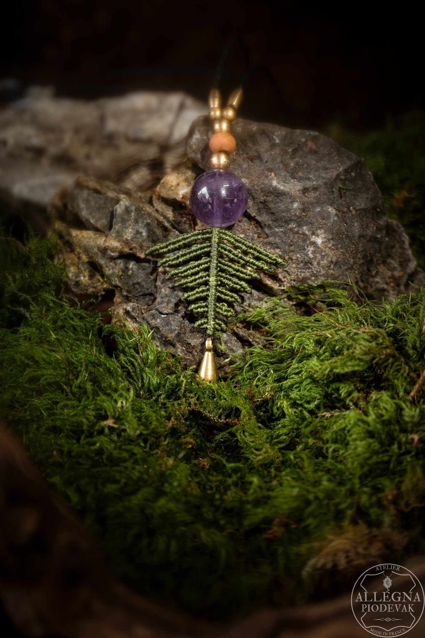 "Sylmara" Collier micro macramé et améthyste